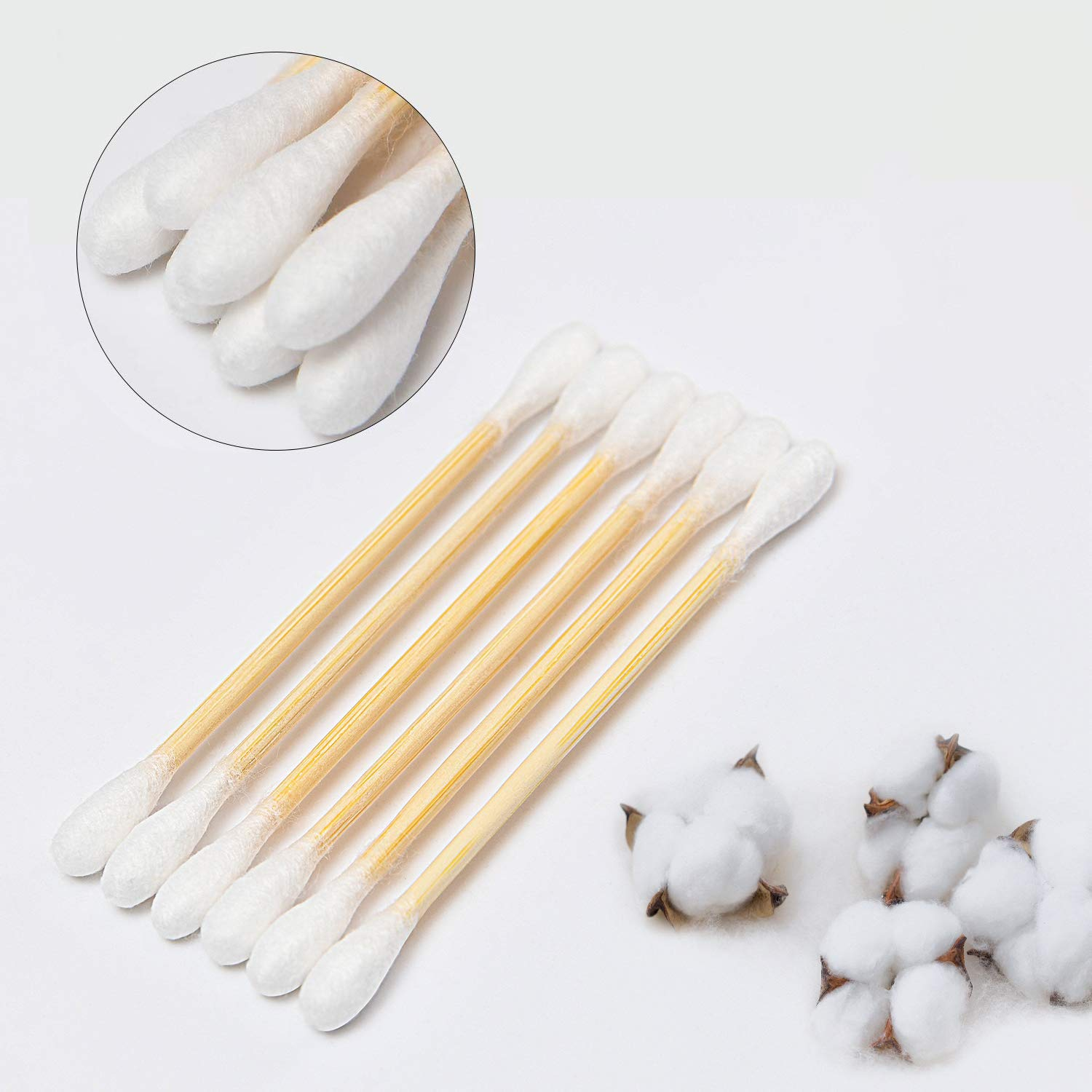 Bamboo Cotton Swabs 200 Count Biodegradable Wooden Cotton Buds Double Tipped Ear Sticks Eco Friendly Natural for Ear Removal Art - Image 3