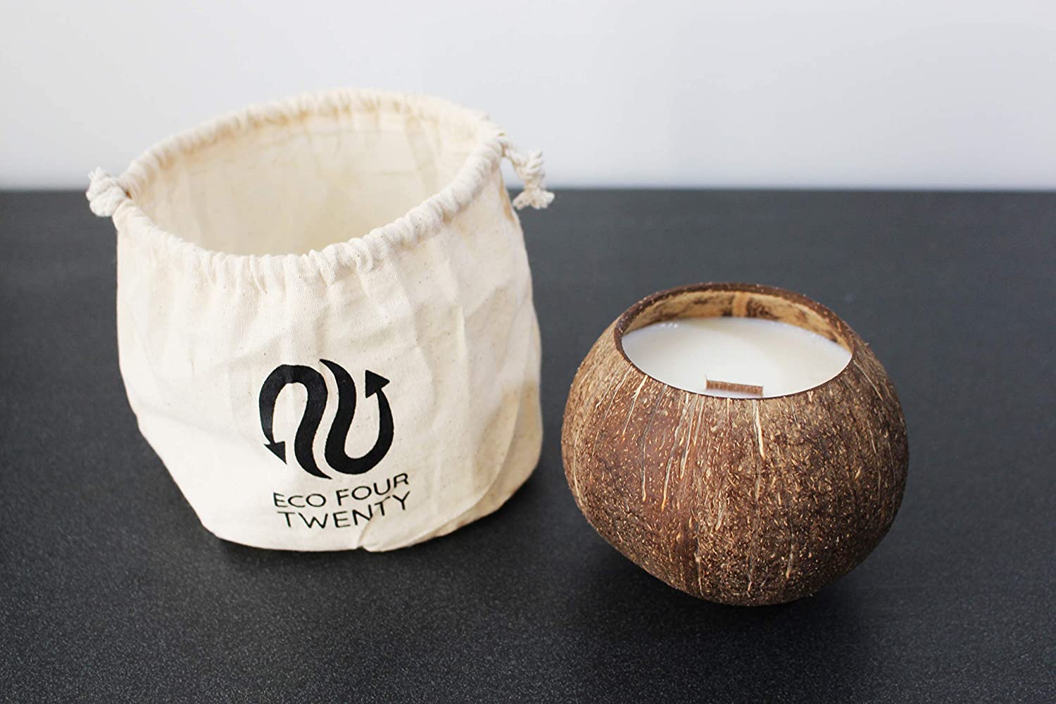 Natural Eco Friendly Handmade Candles in Coconut Shell Bowls - Image 4